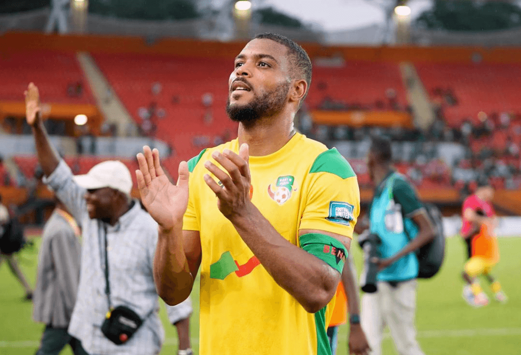 Image de Steve Mounié buteur et meilleur joueur pour la Victoire 3-0 du Bénin face au Rwanda
