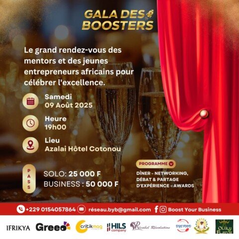 Gala des boosters 2025 : l’événement entrepreneurial à ne pas manquer à Cotonou