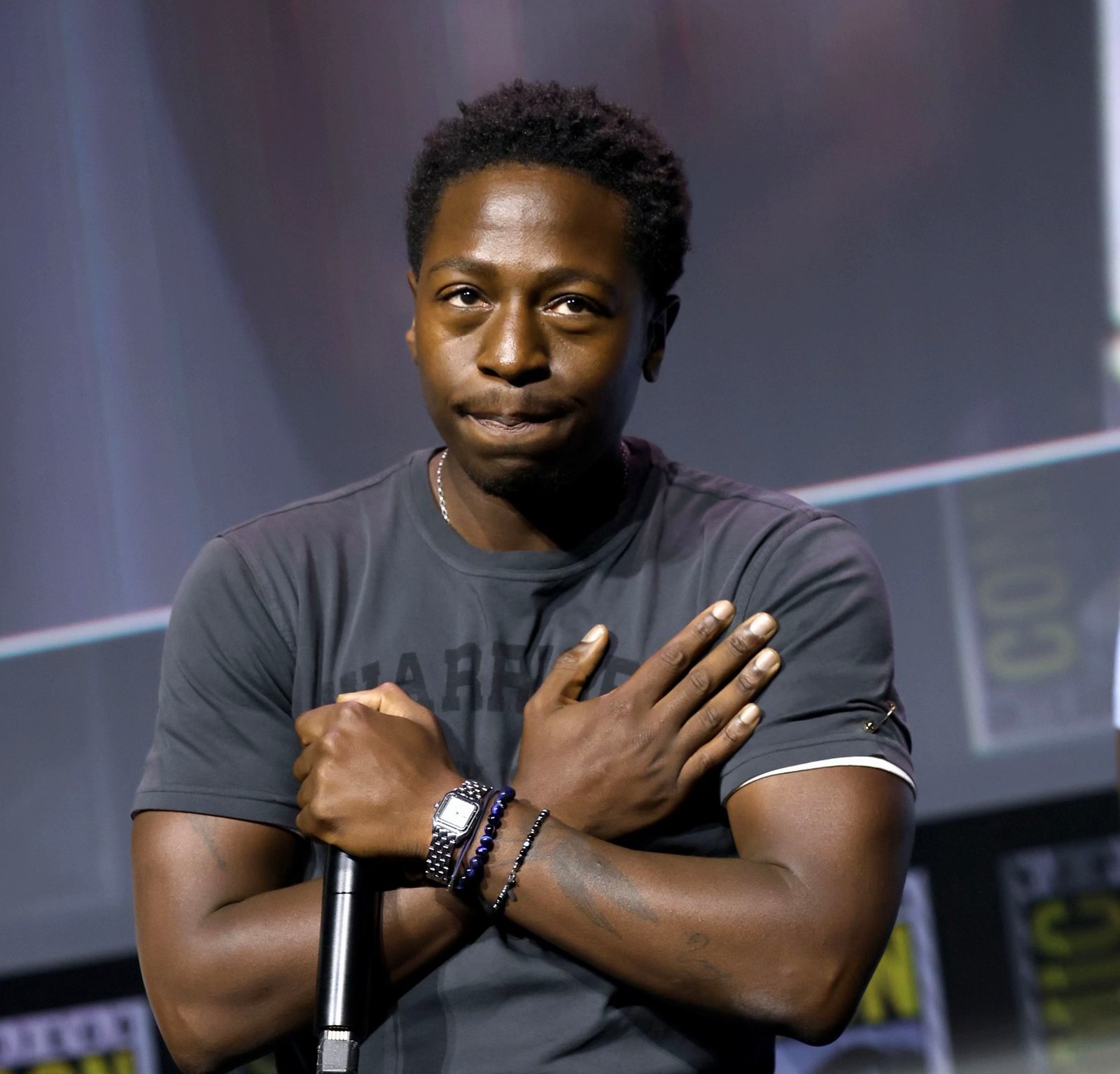 David Jonsson lors de l'annonce de Black Panther 3 au Comic-Con de San Diego