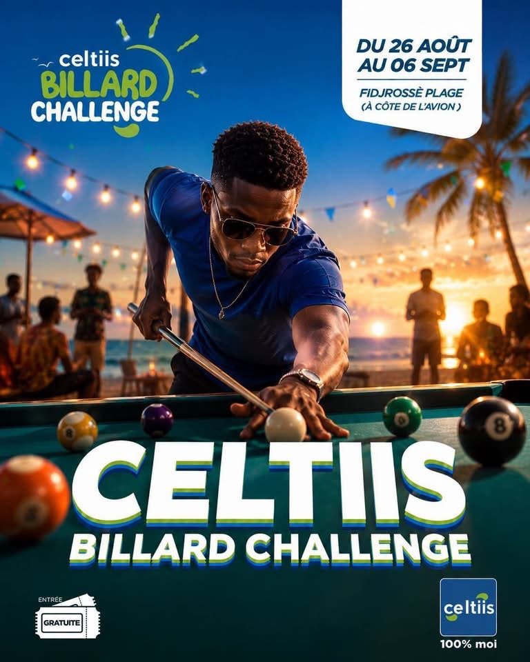 Celtiis Billard Challenge au Celtiis Summer Show 2026 à Fidjrossè Plage