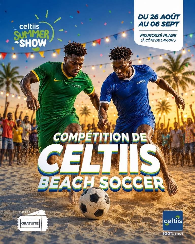 Compétition de Celtiis Beach Soccer au Celtiis Summer Show 2026 à Fidjrossè Plage