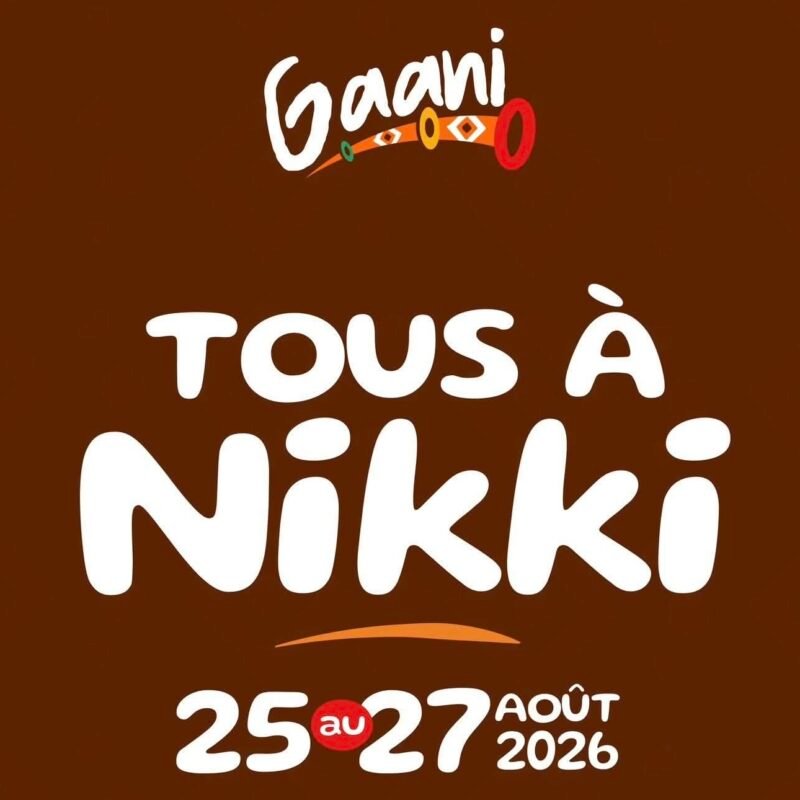 Affiche officielle Gaani 2026, Tous à Nikki, du 25 au 27 août 2026