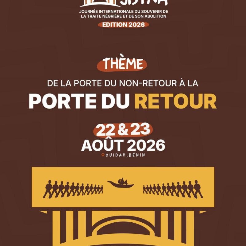 Visuel officiel de la JISTNA 2026, Ouidah, 22 et 23 août 2026