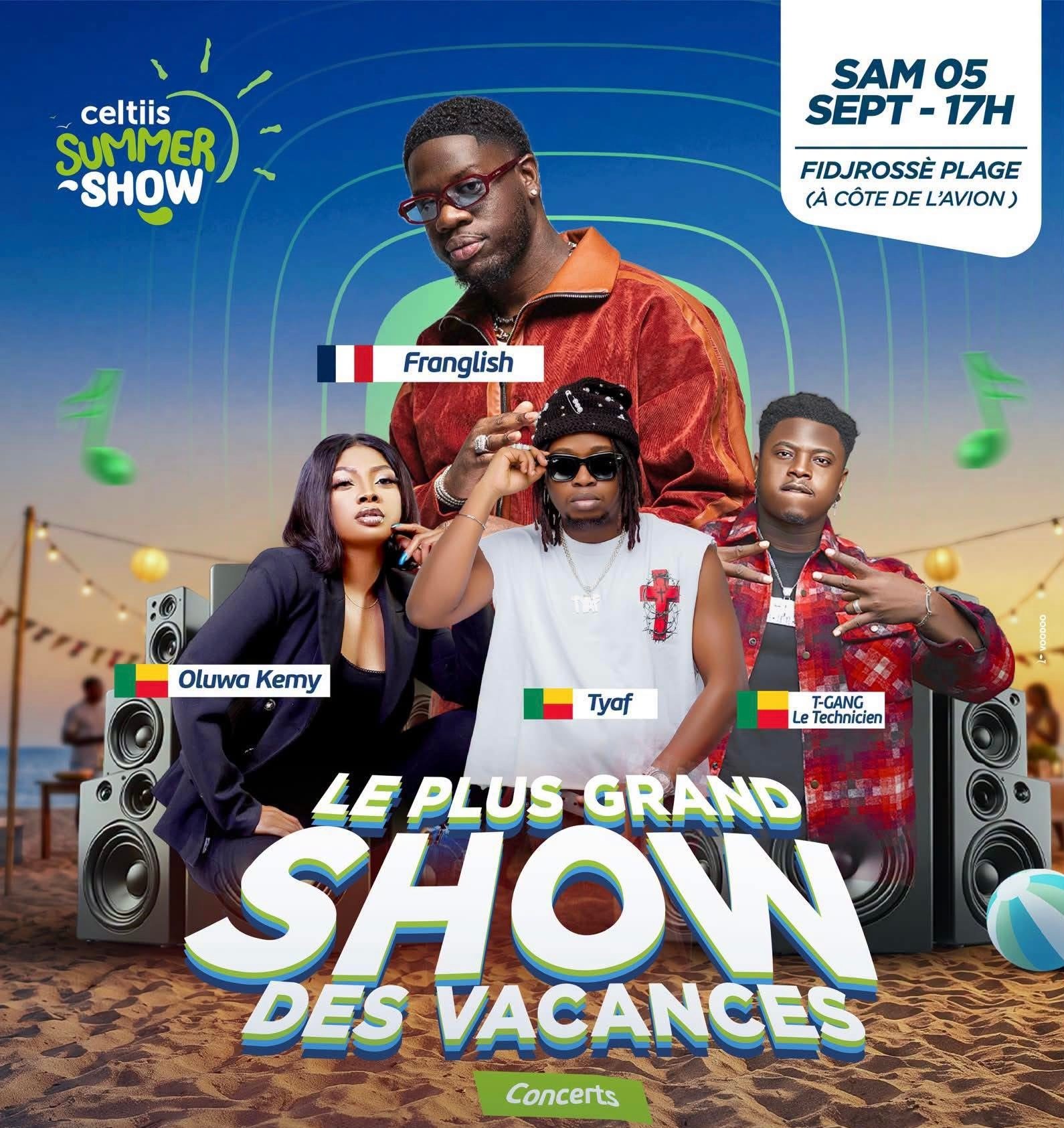 Franglish, Oluwa Kemy, Tyaf et T-Gang au Celtiis Summer Show 2026