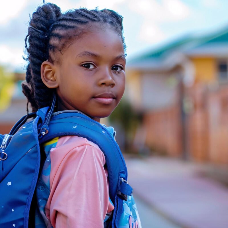 Élève avec un sac à dos avant la rentrée scolaire 2026-2027 au Bénin